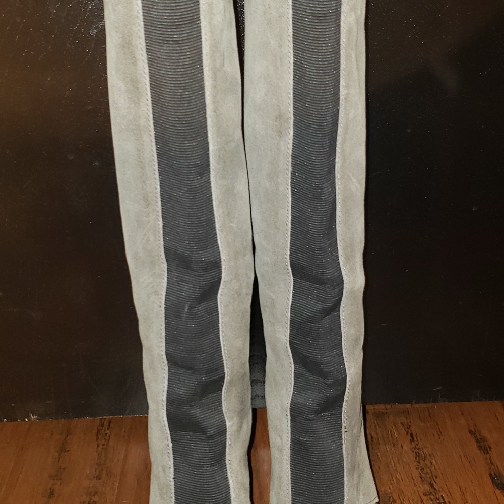 Gray and Black Striped Pants